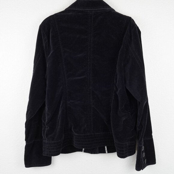 CAbi Black Button-Up velvet Jacket Size Large utility corpcore minimalist grunge - Picture 5 of 8